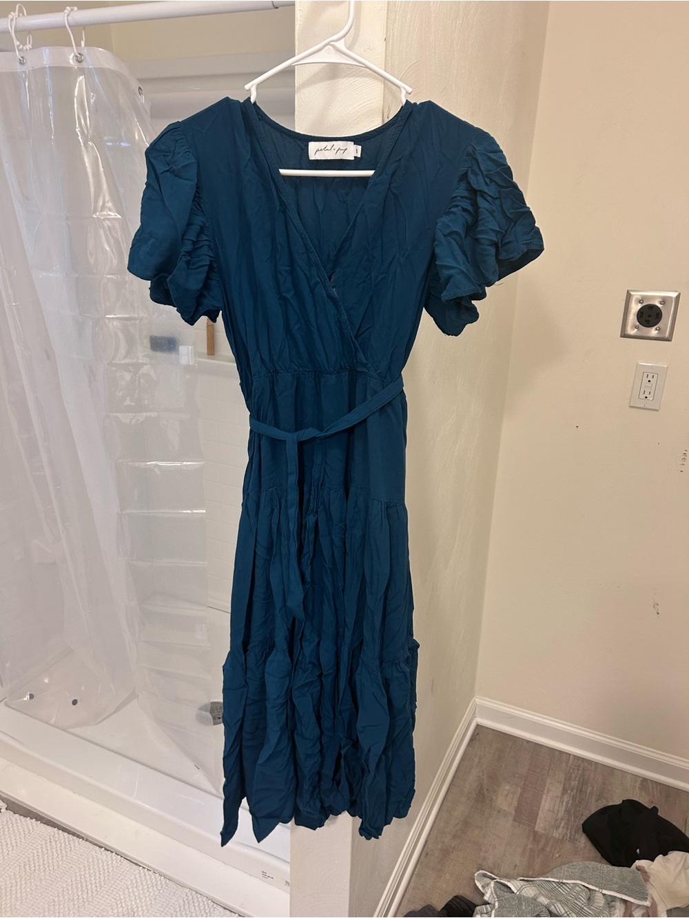 Petal & Pup Teal Wrap Midi Dress